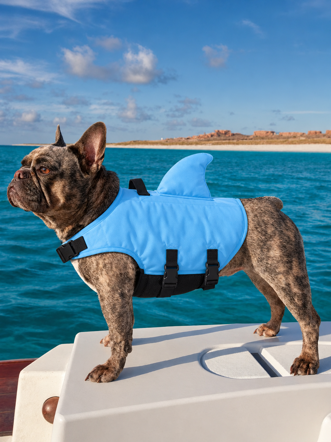 Shark Fin Dog Flotation Vest with Top Lift Handle