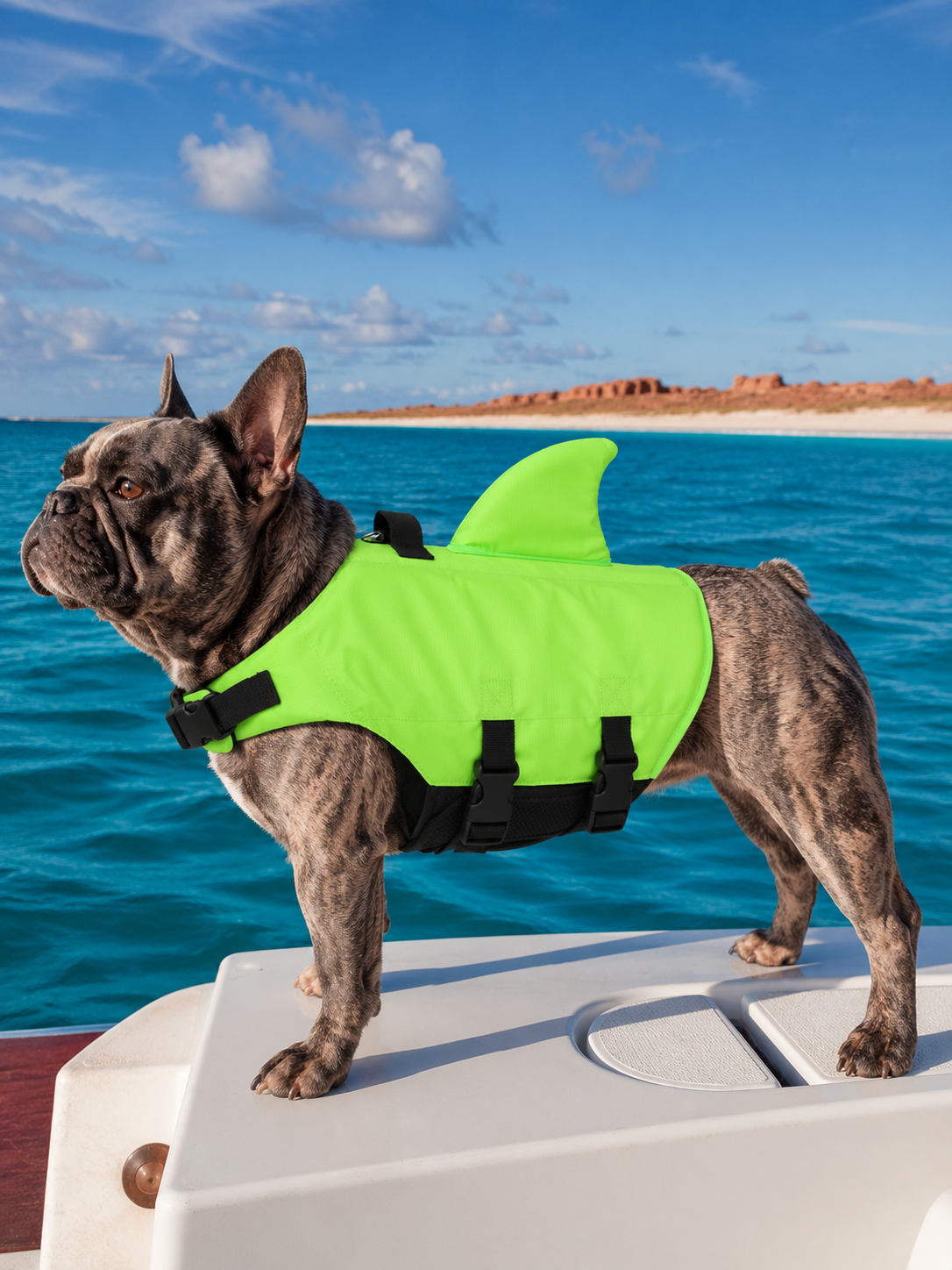 Shark Fin Dog Flotation Vest with Top Lift Handle