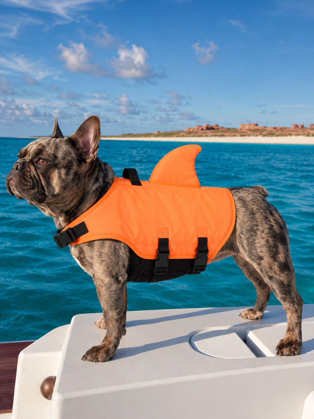 Shark Fin Dog Flotation Vest with Top Lift Handle